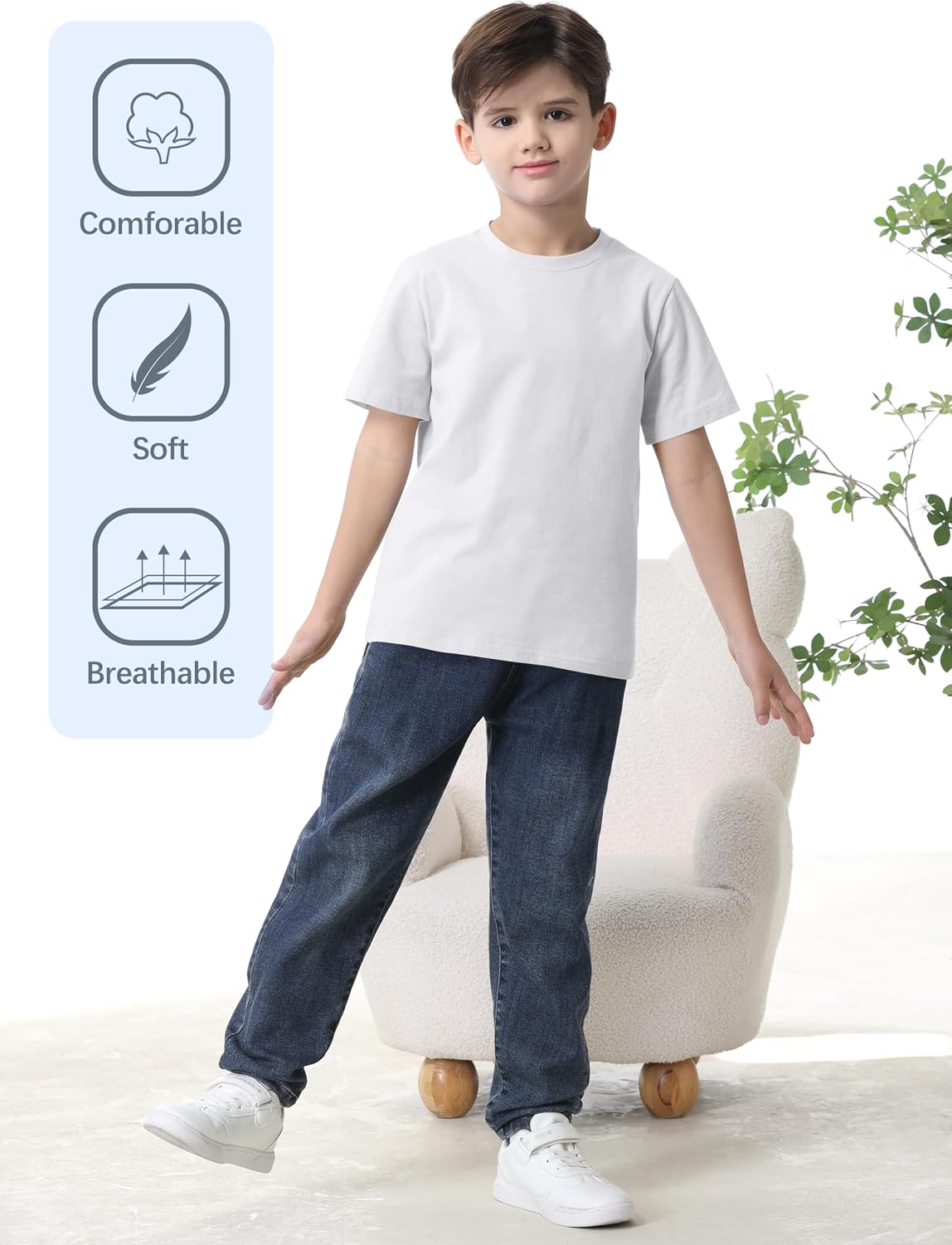 Cotton Short Sleeve T-Shirts, 4 Pack - Image 5