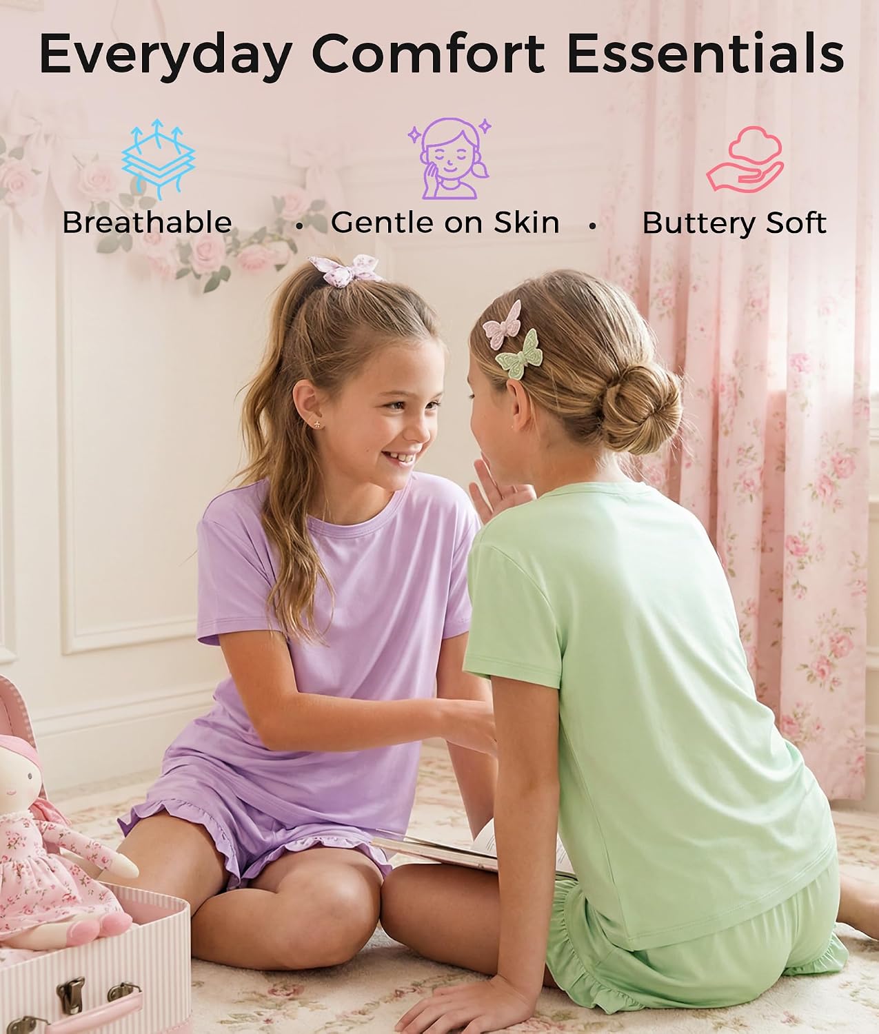 Girls’ Ruffle Short Pyjama Set - Image 3