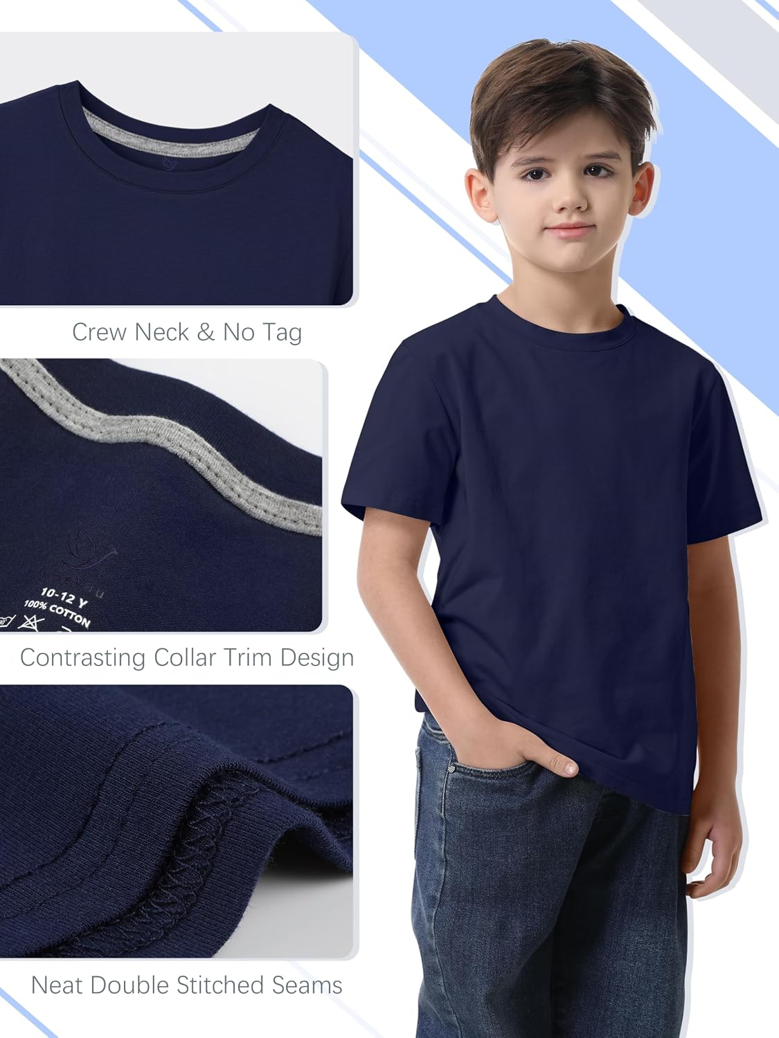 Cotton Short Sleeve T-Shirts, 4 Pack - Image 3