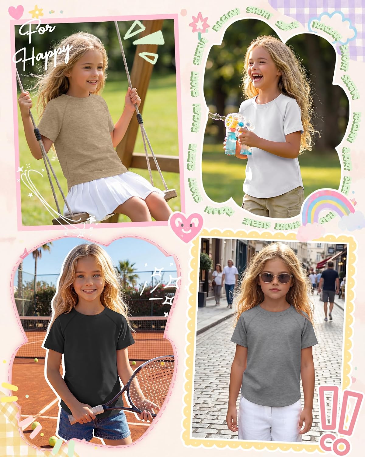 Girls’ Short Sleeve Shirts, 4 Pack - Image 5