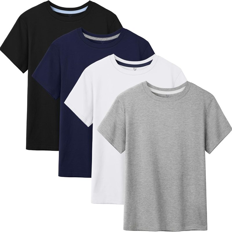 Cotton Short Sleeve T-Shirts, 4 Pack