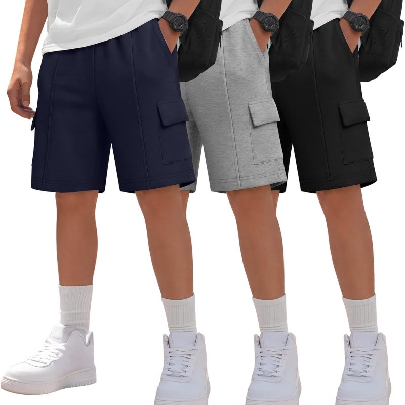 Boys Cargo School Shorts (3 Pack)